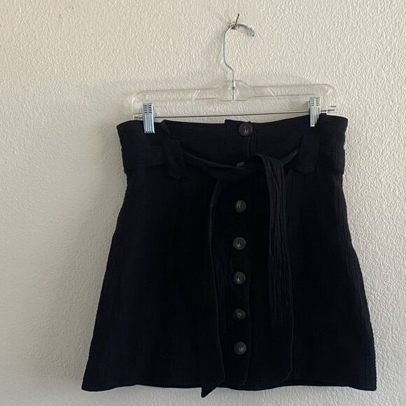 Elegant Black Button-Up Skirt Sezane Hayda Noir - Picture 1 of 6